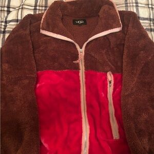 UGG Kids Brown and Pink Fleece Jacket